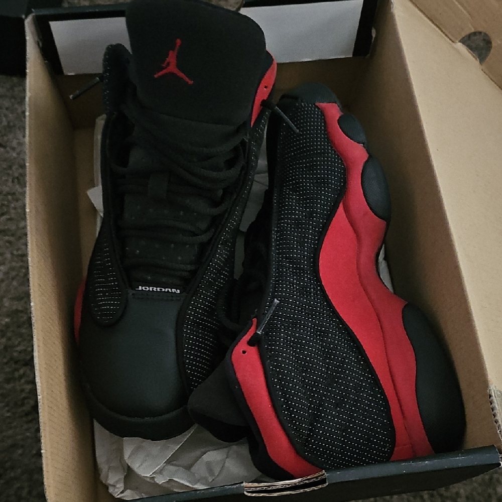Jordan Black and Red Sneakers with Iconic Design